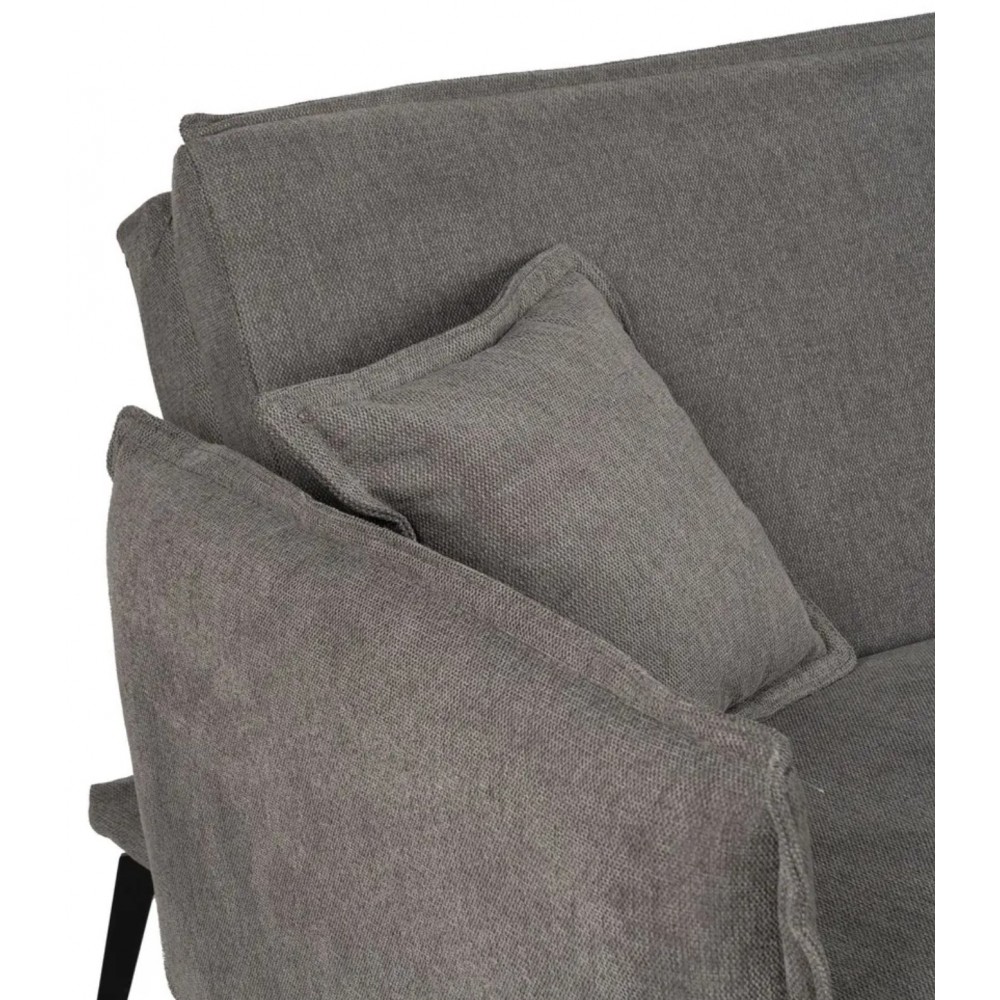 Sofá cama cinza tecido de tecido de tecido de metal 214cm IXIA IXIA - 6