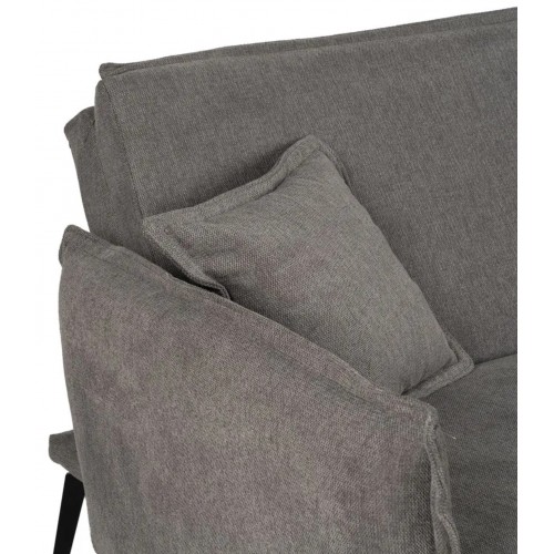 Sofá cama cinza tecido de tecido de tecido de metal 214cm IXIA IXIA - 6