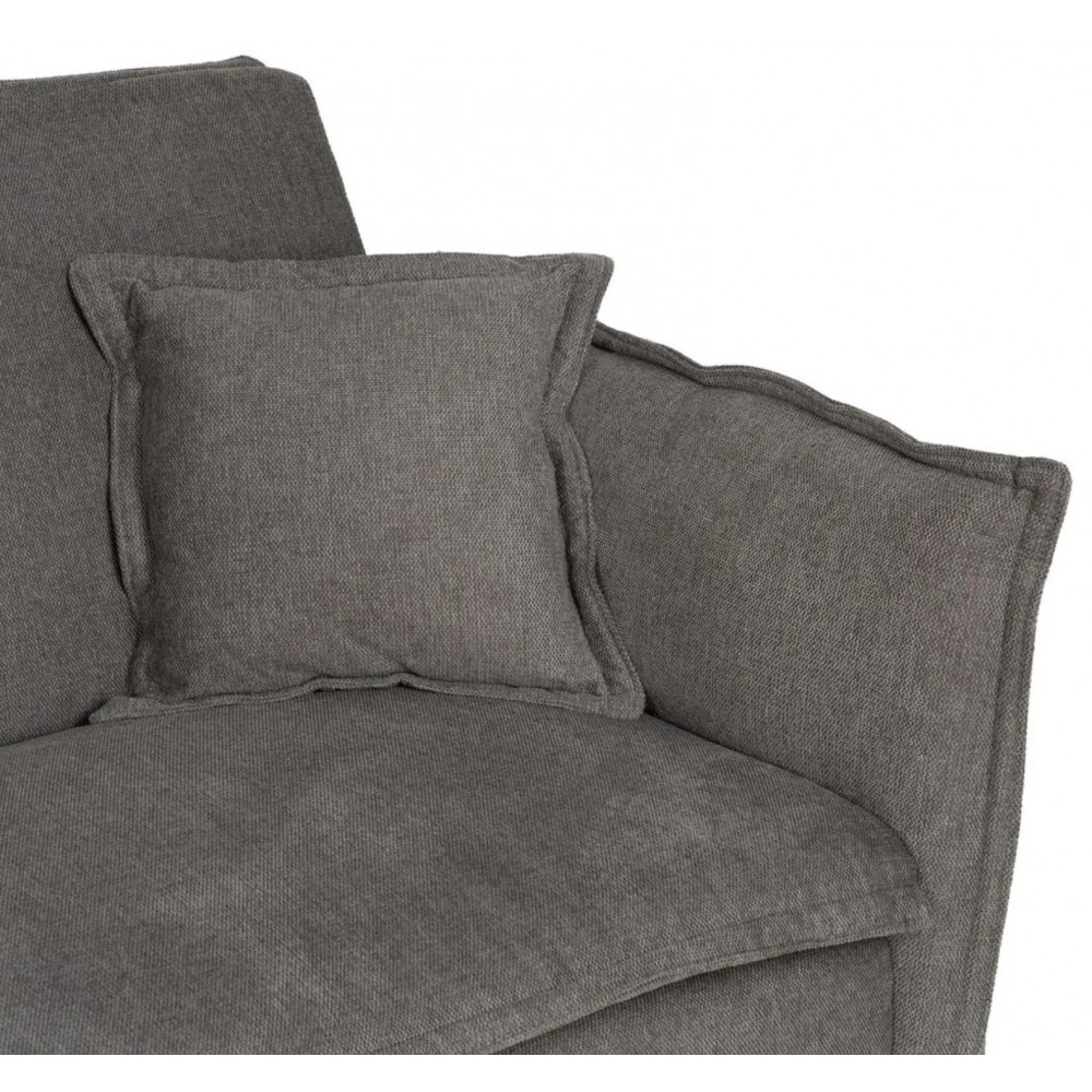 Sofá cama cinza tecido de tecido de tecido de metal 214cm IXIA IXIA - 7