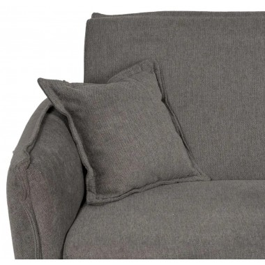 Sofa-Lit grey fabric metal foot linen 214cm IXIA IXIA - 11