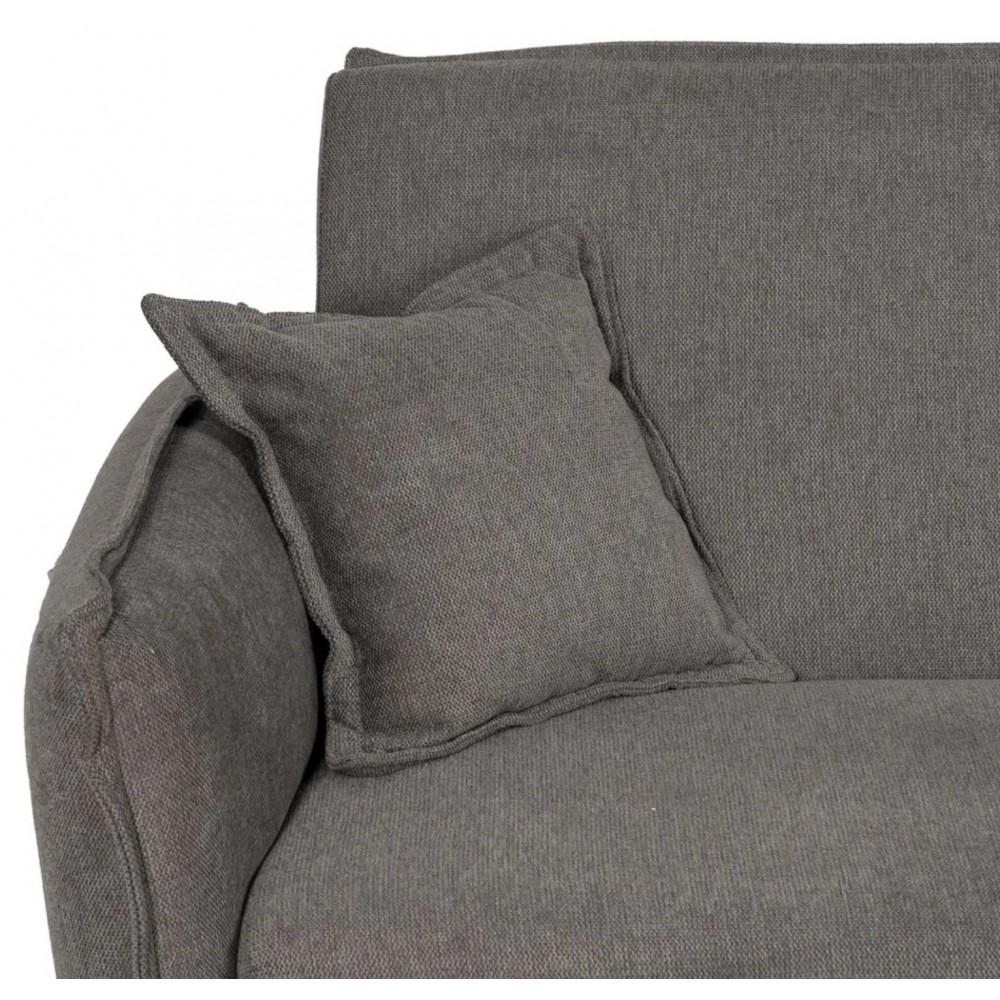Sofá cama cinza tecido de tecido de tecido de metal 214cm IXIA IXIA - 11