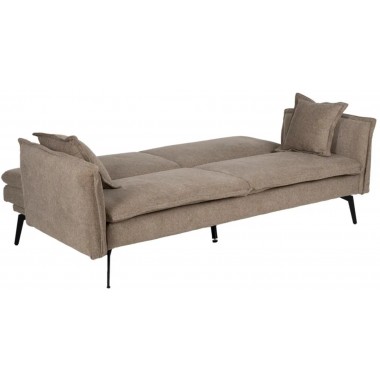 Canapé-Lit taupe tissu lin pied métal 214cm IXIA IXIA - 2