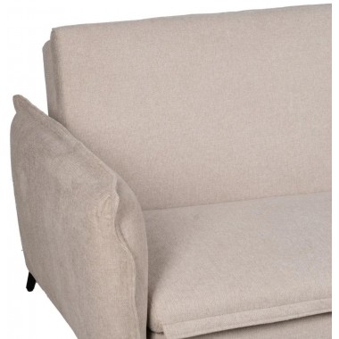 Sofa-Lit Beige Stoff Leinen Metall Fuß 214cm IXIA IXIA - 6