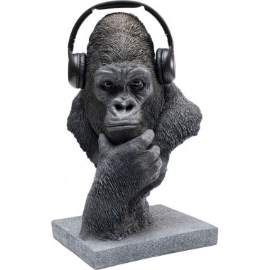 Statue gorilla head thinking black GORILLA Kare design - 4