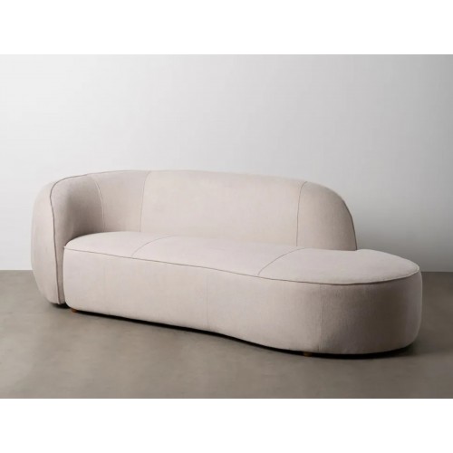 Sofa 3 plaatsen asymmetrisch beige weefsel 229cm IXIA IXIA - 1