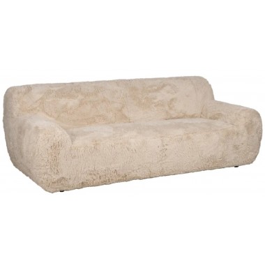 Sofa met 3 zitplaatsen, beige valse vacht IXIA IXIA - 1