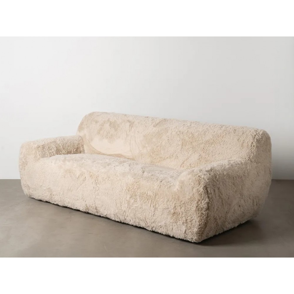 3 sitzsofa kunstfell beige 240cm IXIA IXIA - 2