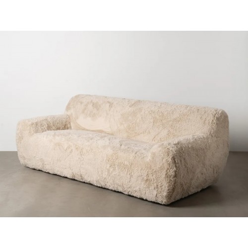 3 sitzsofa kunstfell beige 240cm IXIA IXIA - 1