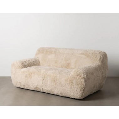 Sofa 2 seats fake beige fur 185cm IXIA IXIA - 2