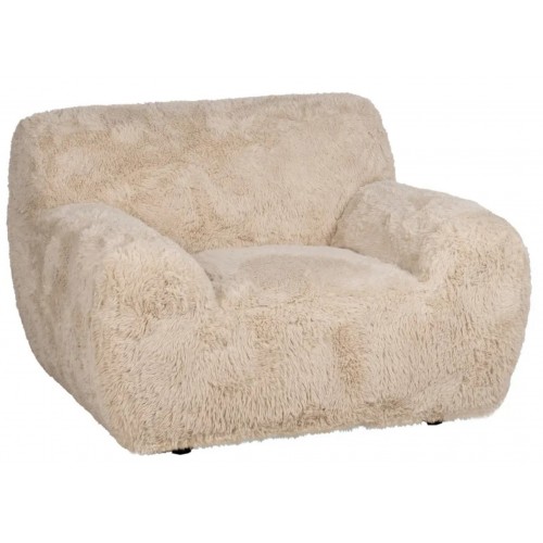 Fauteuil fausse fourrure beige 124cm IXIA IXIA - 2