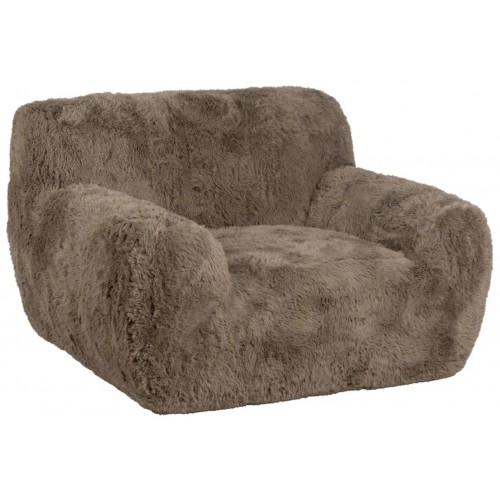 Fauteuil fausse fourrure taupe 124cm IXIA IXIA - 1