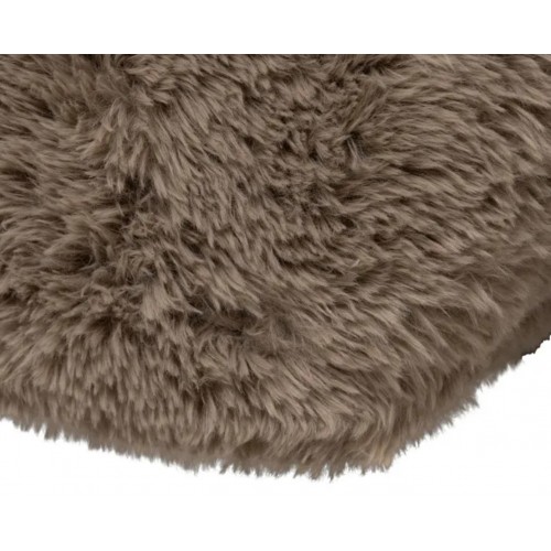 Sedia da pranzo IXIA pelliccia sintetica tortora e seduta avvolgente — trama della pelliccia sintetica (11)