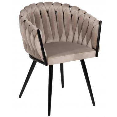 Beige and Black Velvet Chair IXIA IXIA - 1