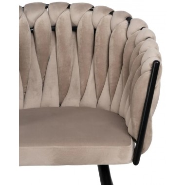 Chaise Velours Tressée Beige et Noir IXIA IXIA - 7