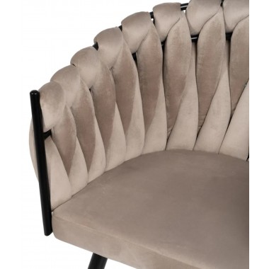 Chaise Velours Tressée Beige et Noir IXIA IXIA - 8