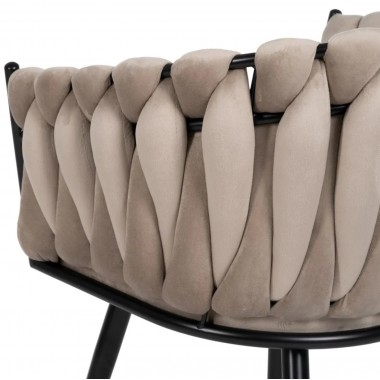 Beige and Black Velvet Chair IXIA IXIA - 10