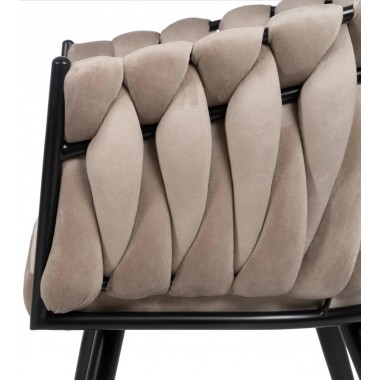 Beige and Black Velvet Chair IXIA IXIA - 3