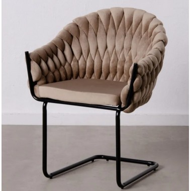 Chair Velvet Cantilever Beige and Black IXIA IXIA - 3