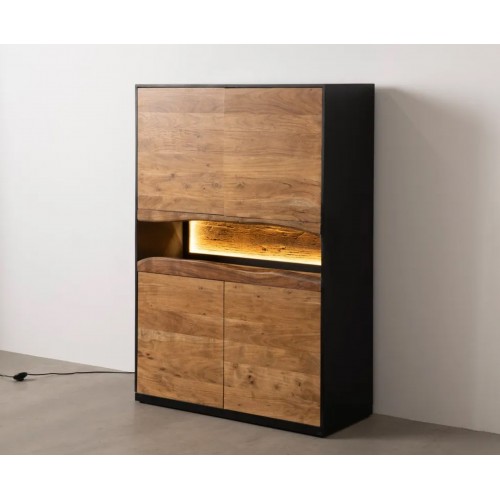 LED cabinet Acacia Wood and Metal 147cm IXIA IXIA - 2