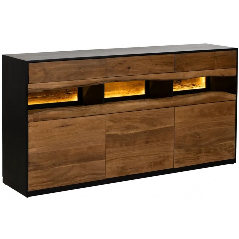 Acacia Wood and Metal LED Sideboard 180cm IXIA IXIA - 1