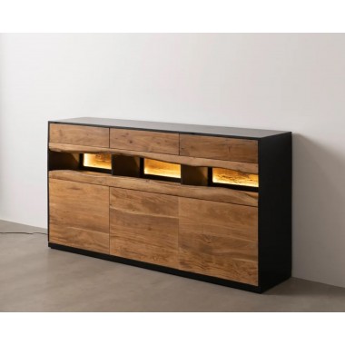 Acacia legno e metallo LED Credenza 180cm IXIA IXIA - 2