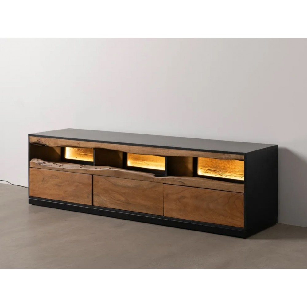 LED-tv-meubel van acaciahout en metaal 180 cm IXIA IXIA - 2