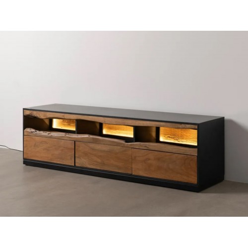 Acacia Wood and Metal LED TV cabinet 180cm IXIA IXIA - 1