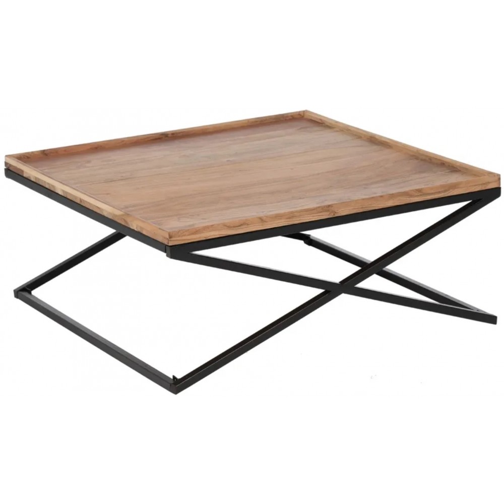 Table basse bois de manguier et fer 85x85cm IXIA IXIA - 4