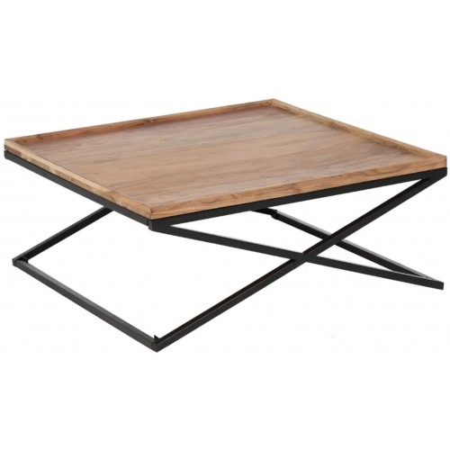 Table basse bois de manguier et fer 85x85cm IXIA IXIA - 4