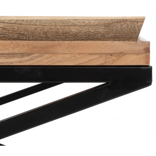 Table basse bois de manguier et fer 85x85cm IXIA IXIA - 6