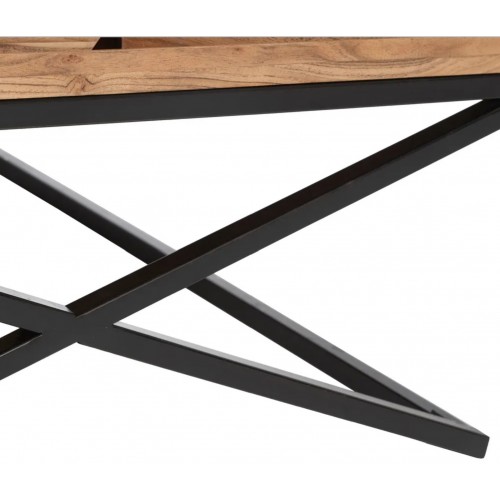 Mesa de café Manguer Madeira e ferro 85x85cm IXIA IXIA 9