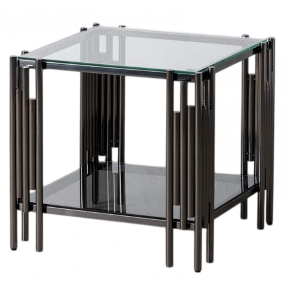 Side table design stainless steel and tempered glass IXIA IXIA - 1