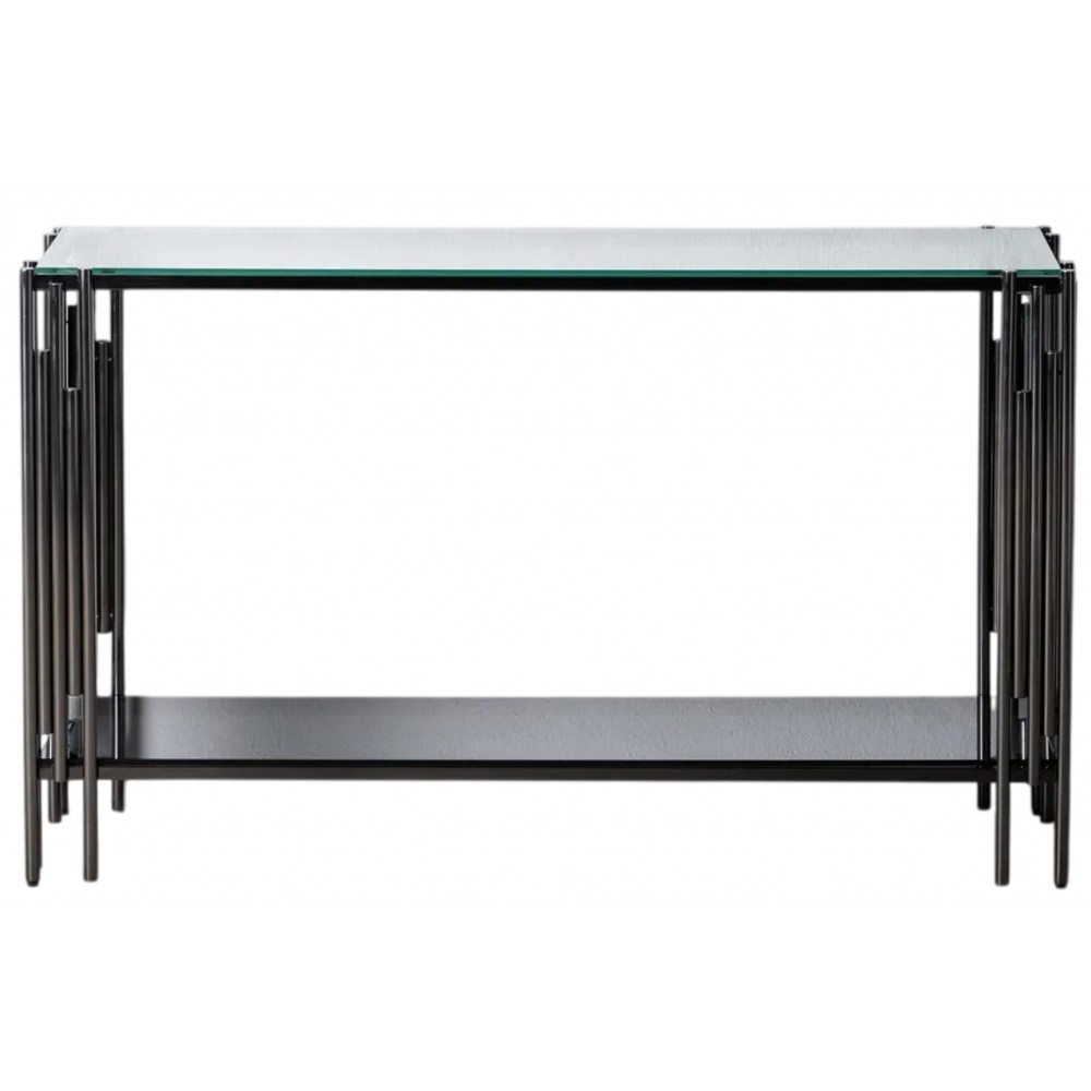 Consola de design de aço e vidro temperado 133cm IXIA IXIA - 4