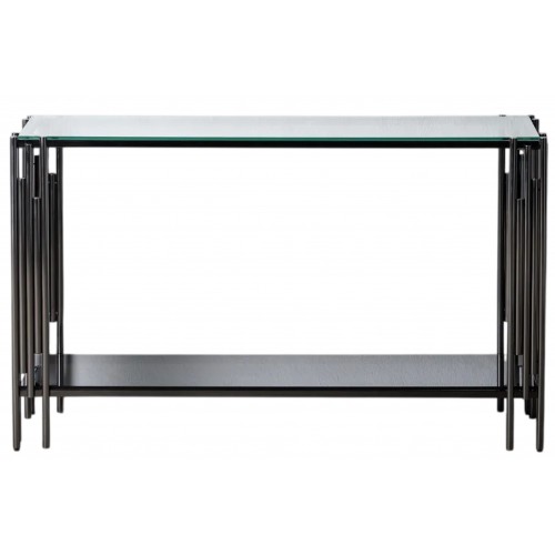 Consola de design de aço e vidro temperado 133cm IXIA IXIA - 4