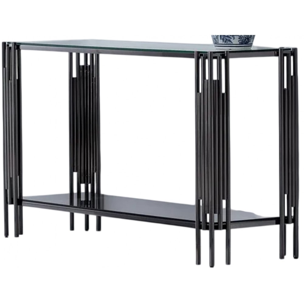Design console in steel and tempered glass 133cm IXIA IXIA - 1