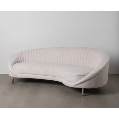 Sofa 3 Place Beige Fabric Golden Feet 247cm IXIA IXIA - 2