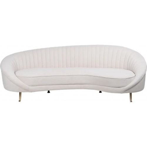 Divano 3 posto Beige tessuto piedi dorati 247cm IXIA IXIA - 3