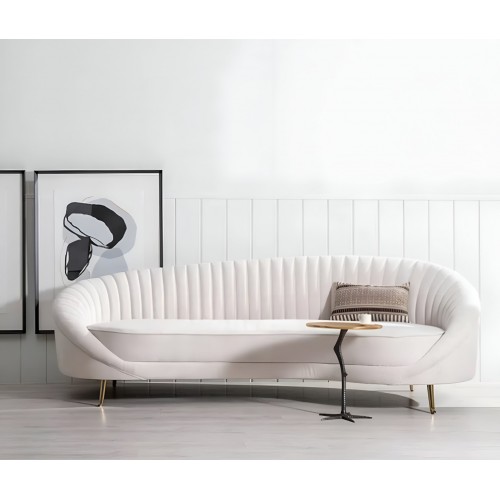 Sofa 3 Platz Beige Stoff Golden Feet 247cm IXIA IXIA - 1