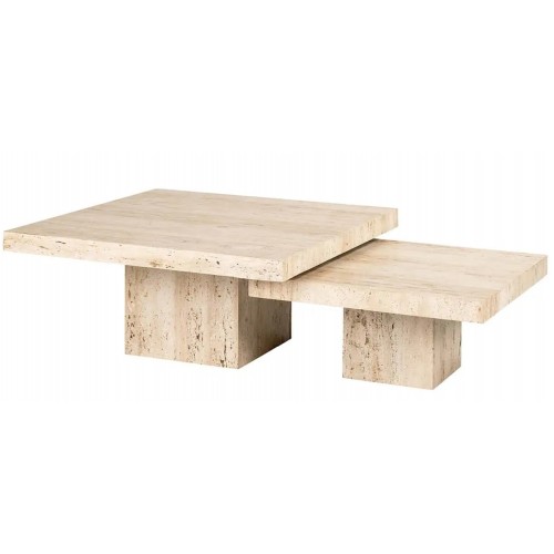 Bass Table Set of 2 in Travertine - THE CANTERA RICHMOND INTERIORS - 1