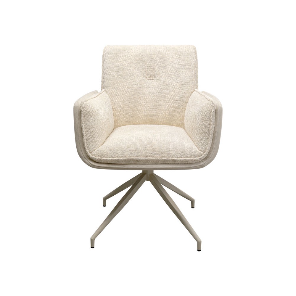 Cadeira giratória Creme branco com braços HILA Kare design - 2