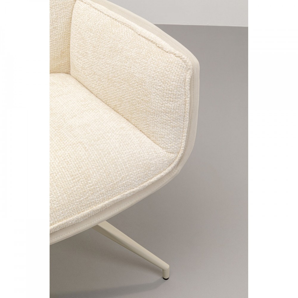 Sedia girevole bianca con braccioli HILLA Kare design - 3