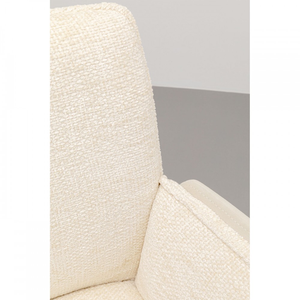 White swivel chair cream with armrests HILLA Kare design - 4