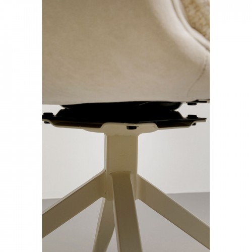 Cadeira giratória Creme branco com braços HILA Kare design - 6