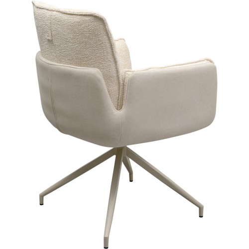 Cadeira giratória Creme branco com braços HILA Kare design 9
