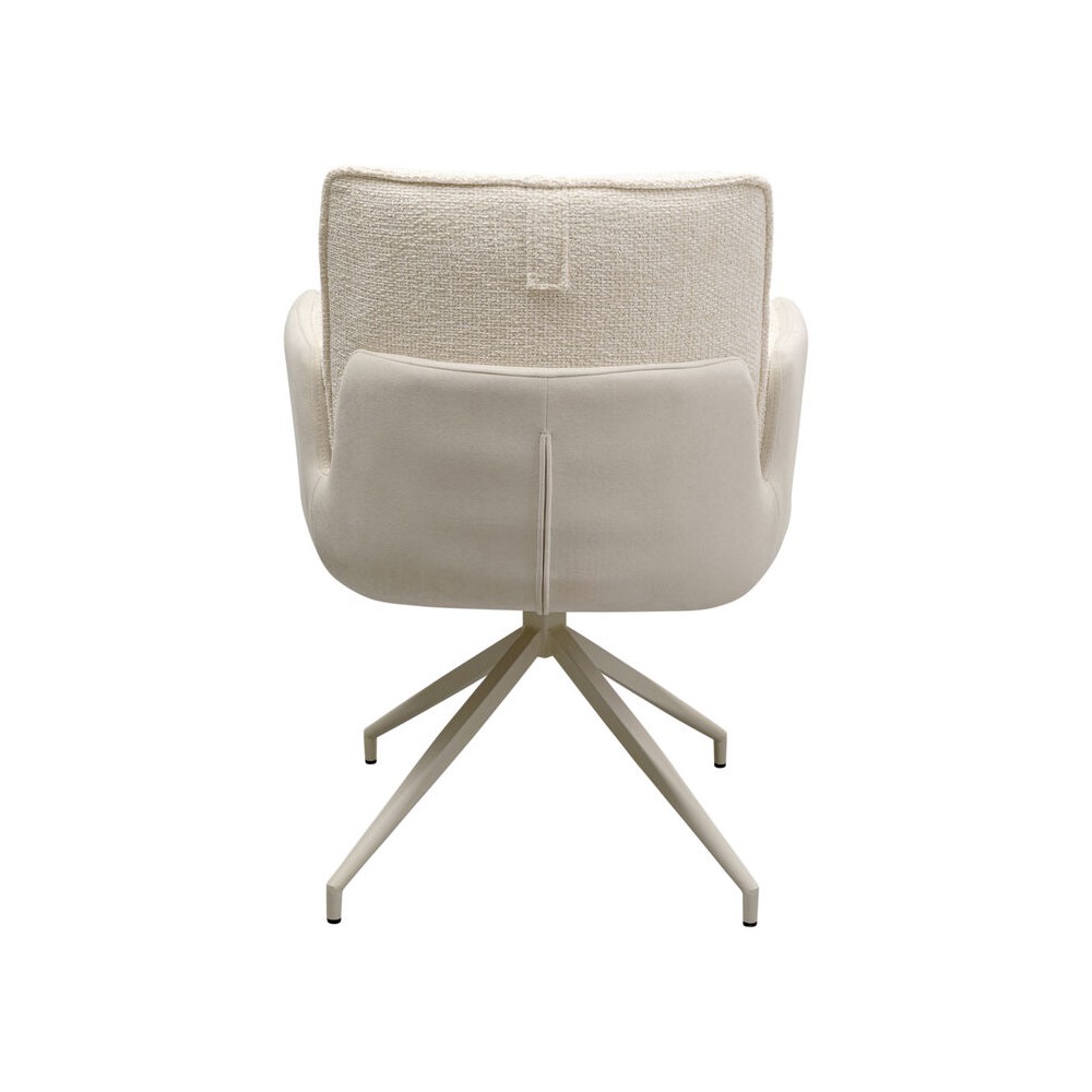 Cadeira giratória Creme branco com braços HILA Kare design - 10