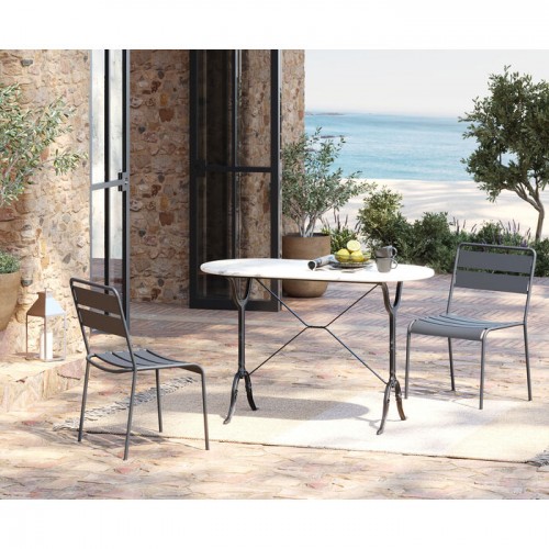 Table bistrot marbre ovale 120x60 cm Kare Design