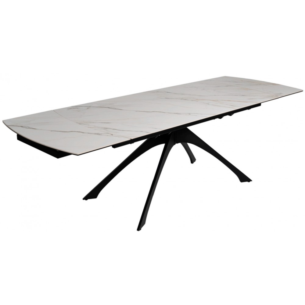Verlengbare tafel Wit marmer Metalen voeten 180-260 cm IXIA IXIA - 7