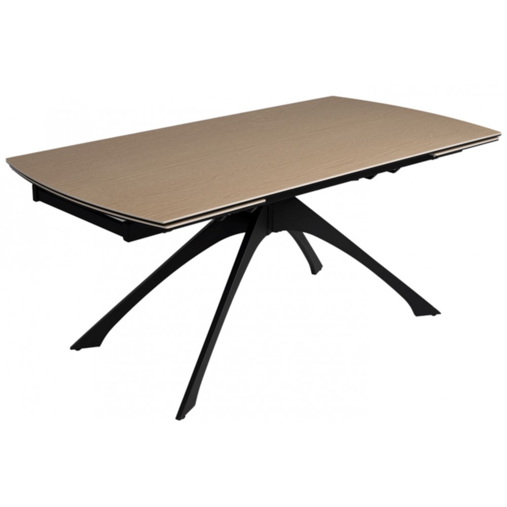 Extendable table Ceramic appearance Wood feet Metal 180-260 cm IXIA IXIA - 1