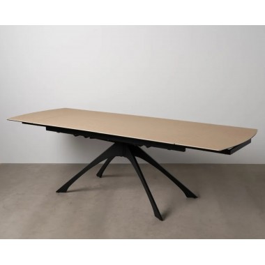 Table extensible Céramique aspect Bois pieds Métal 180-260 cm IXIA IXIA - 1