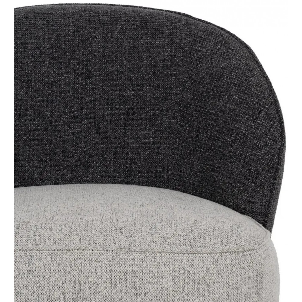Chaise de salle à manger OVALY dossier anthracite et assise claire IXIA — vue arrière
